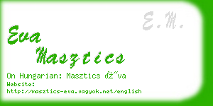 eva masztics business card